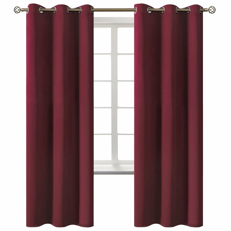 BGment Blackout Curtains for Bedroom - Grommet Thermal Insulated Room Darkening Curtains for Living Room, Set of 2 Panels (42 x 72 Inch, Burgundy) - Image 1